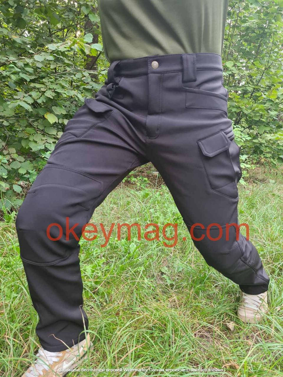 

Штаны тактические черные Softshell IX-7 PRO Shark Skin (Софтшелл), Черный