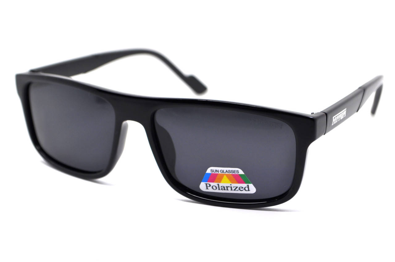 

Мужские поляризованные слнцезаитные очки Р 2105 черные-глянцевые, Черный