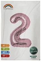 

Фольгированная цифра 32"(80 см) КНР 2 розовое золото