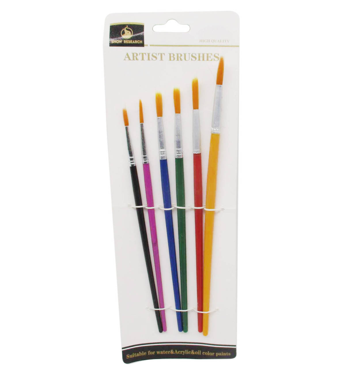 

Набор кистей для рисования синтетика 6шт круглые