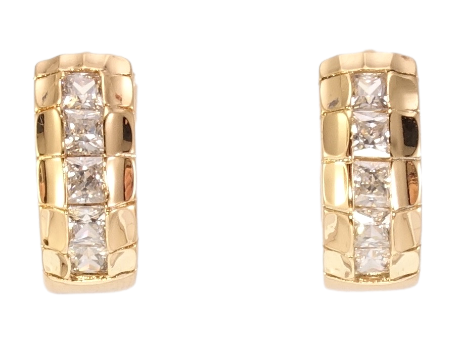 

Серьги Xuping Позолота 18K колечки "Дорожки кристаллов в декоративной оправе"