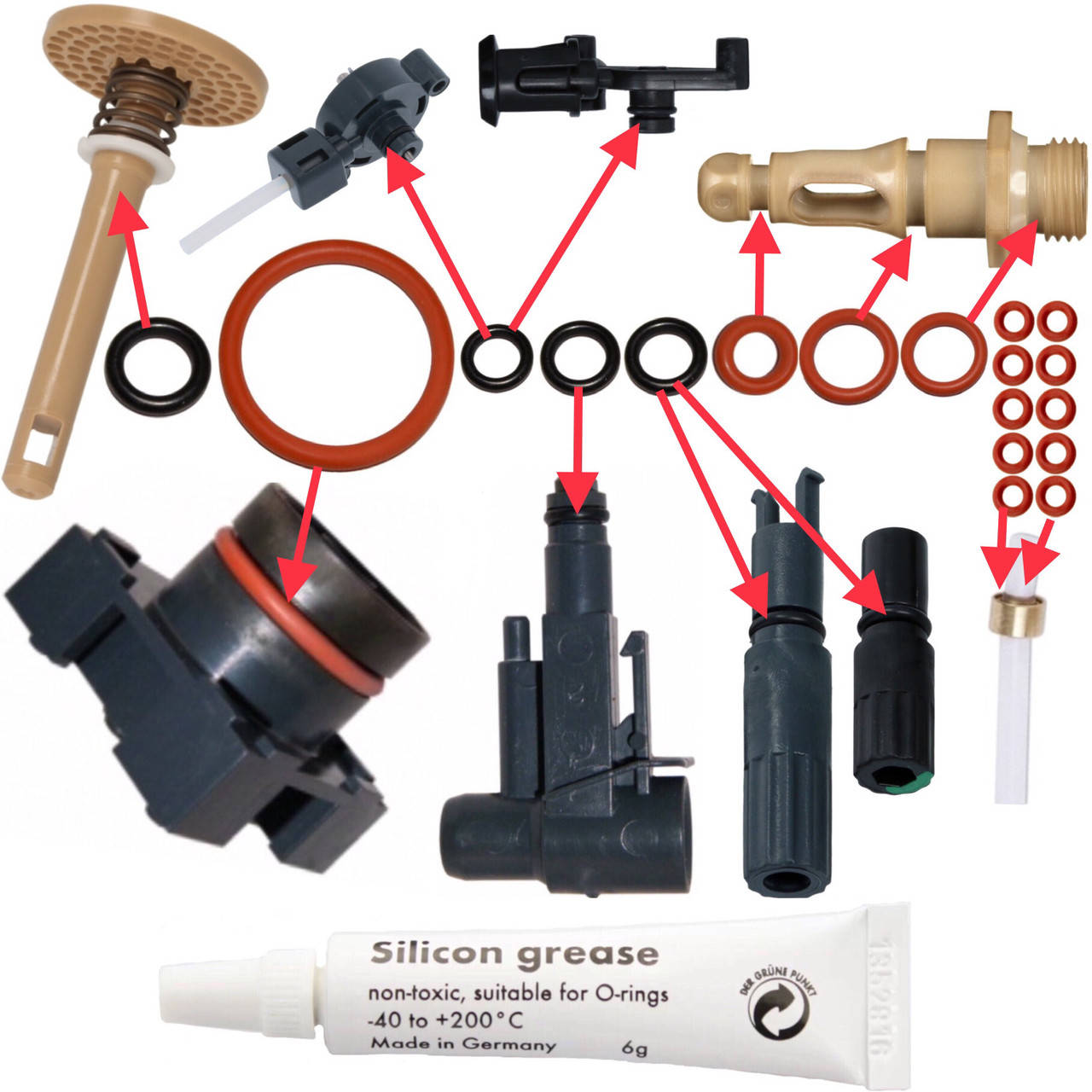 

Ремкомплект заварного устройства и носика бойлера кофемашины Saeco Incanto