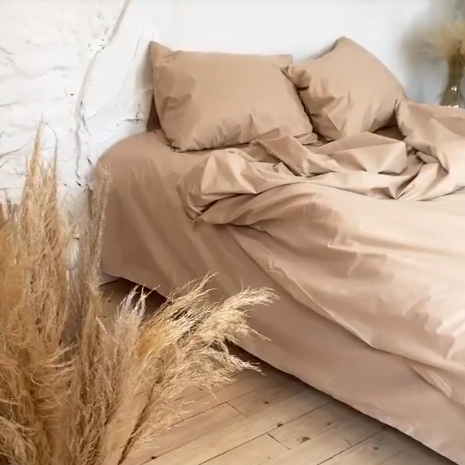 

Комплект постельного белья в песочном цвете поплин Lux, Песочный