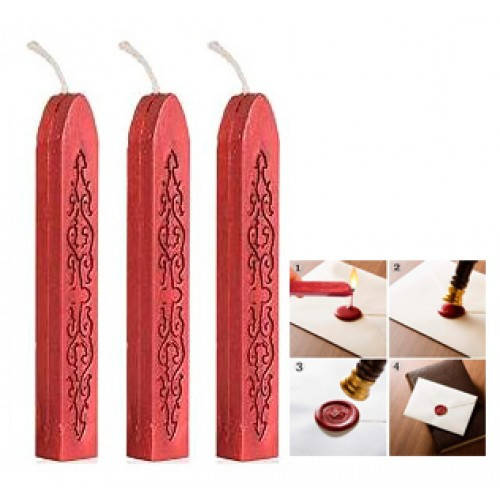 

5х Сургучная свеча с фитилем, декоративный сургуч воск для печатей, 105799