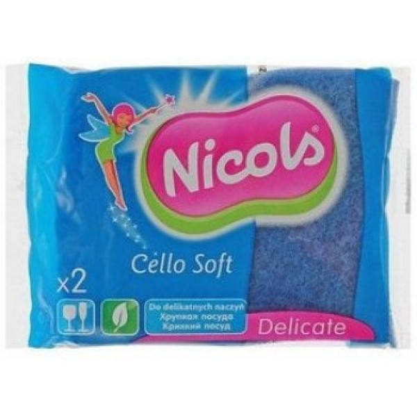 

Губка для посуды Nicols Cello Soft Delicate целюлозная, 2 шт