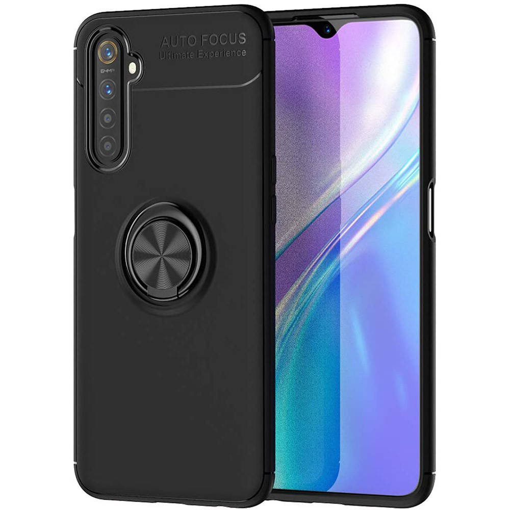 

Чехол Auto Focus 360 Rotating Ring для Realme 6 черный