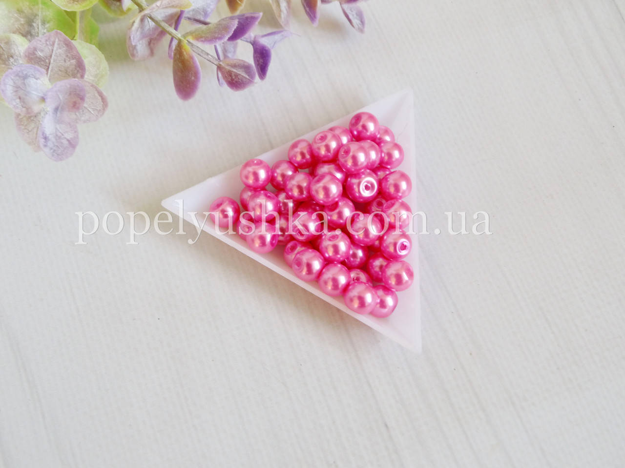 

Жемчужины стеклянные 8 мм розовые (20 шт.)