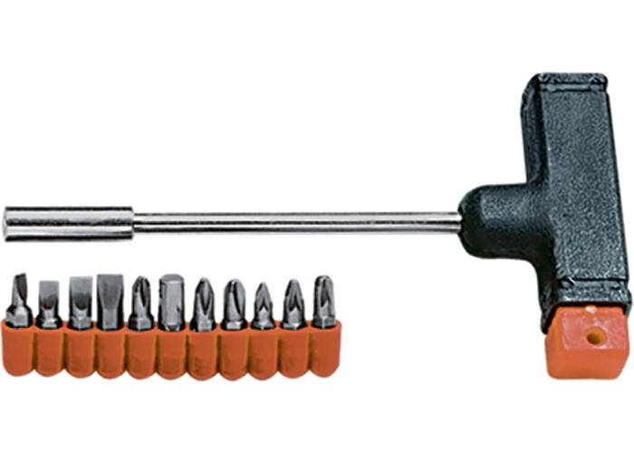 

Викрутка з Т-подібною ручкою, набір біт, 11 шт.// SPARTA