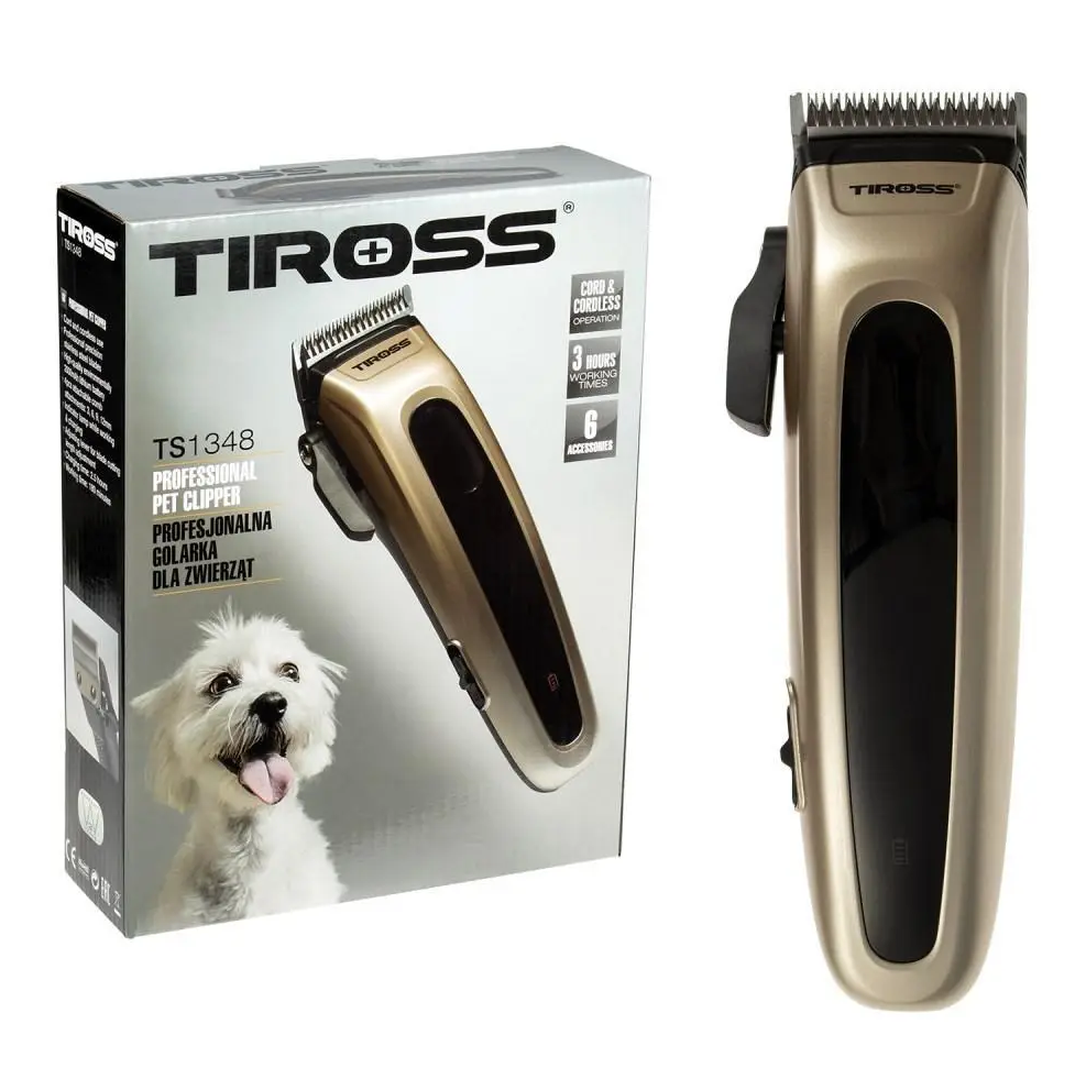 

Машинка для стрижки животных Tiross TS-1348 Gold