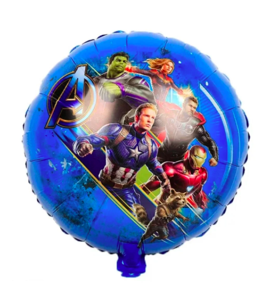 

45 см."СУПЕРГЕРОИ/МСТИТЕЛИ/Марвел" (5 героев). Шар фольгированный круглый, Разные цвета