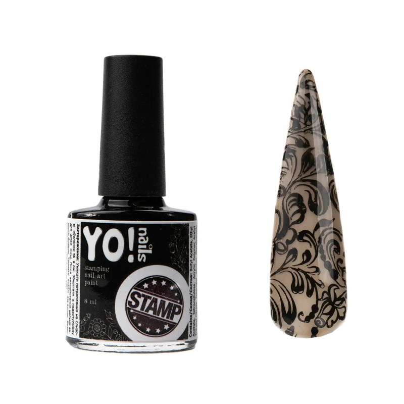 

Краска для стемпинга Yo!Nails STAMP №01 - черная, 8 мл, Черный