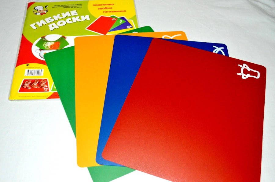 

Набор гибких досок разделочных 4 шт. 33,5*27 см, Разные цвета
