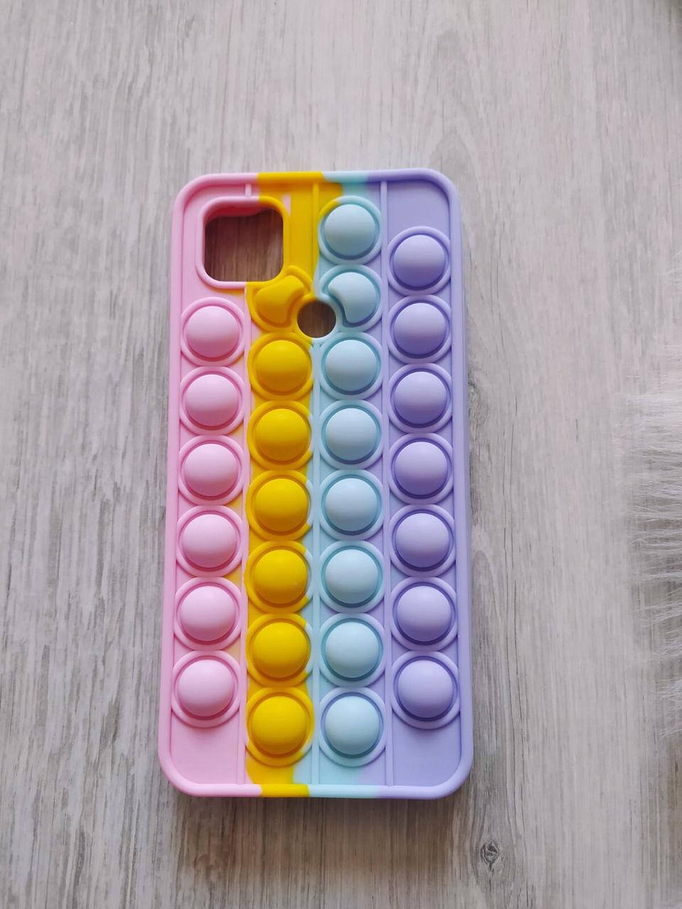 

Чехол Pop it для Xiaomi Redmi 9C Попит антистресс силиконовый цветной, Разные цвета