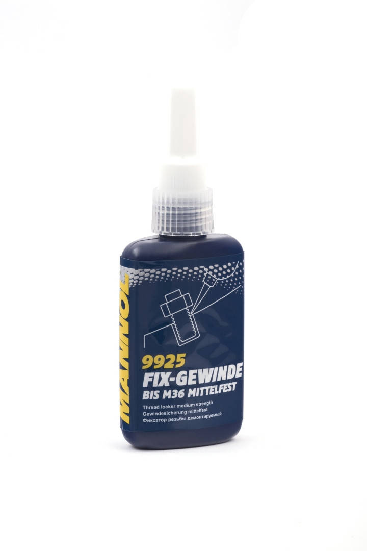 

MANNOL FIX-GEWINDE MITTELFEST - КЛЕЙ ДЛЯ РЕЗЬБЫ, СИНИЙ 'СРЕДНИЙ' 50ML (9925)/MN9925