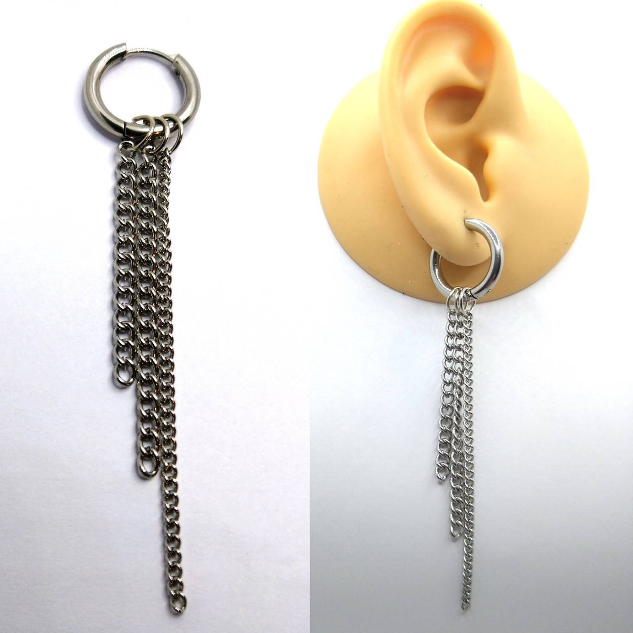 

Модная длинная серьга подвеска три цепочки нержавеющая сталь Stainless steel