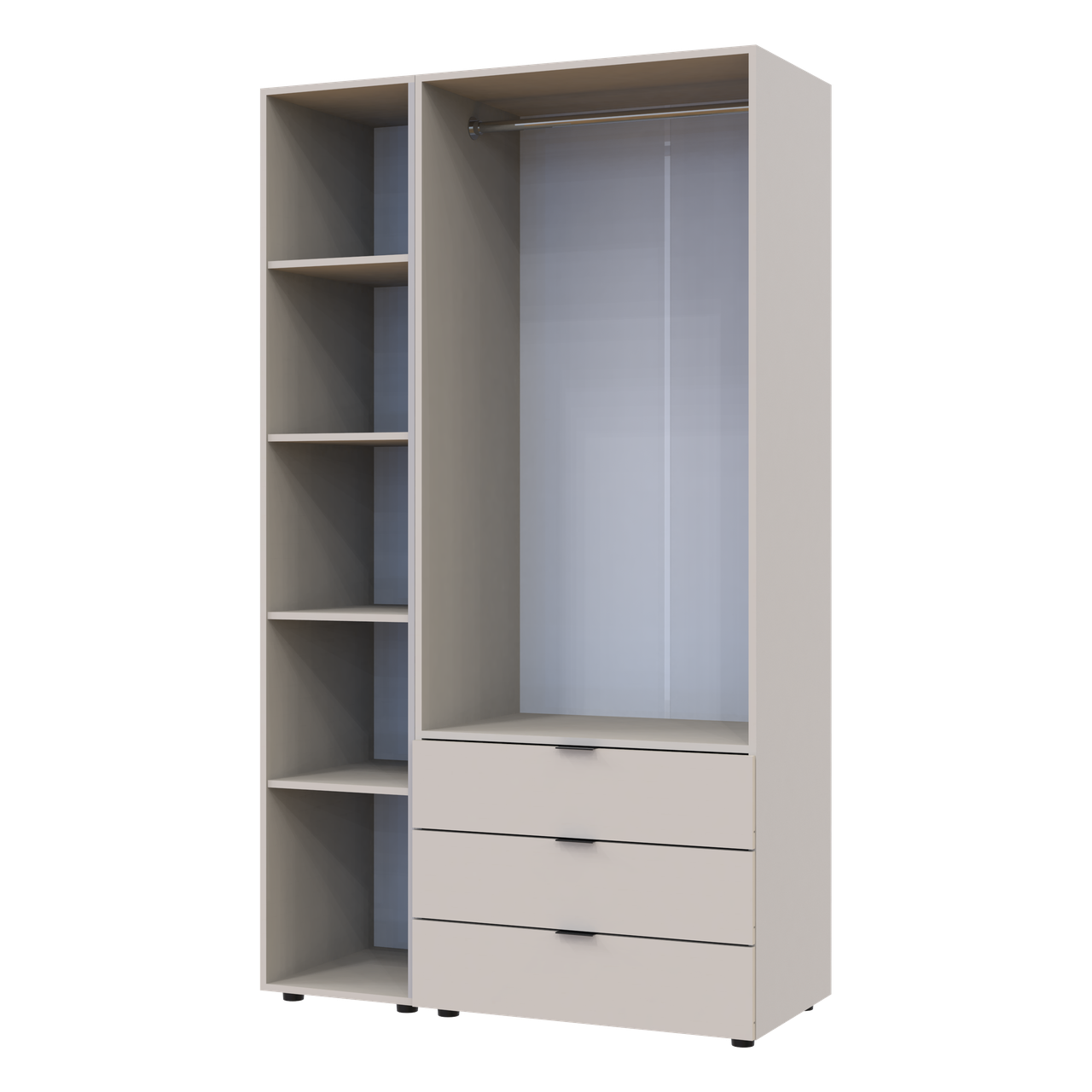 Розпашна Шафа для одягу Doros Гелар з Етажеркою Кашемір 2 ДСП 115.7х49.5х203.4 (80737643) 4
