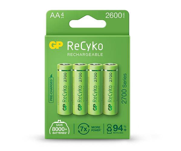

Аккумулятор GP ReCyko Ni-Mh AA (270ААHCE, R6), 2600mAh (2700 Series)