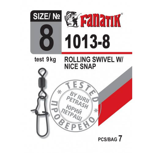 

Застежка американка с вертлюгом FANATIK 1013-8 тест 9 кг