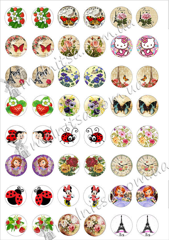 

Картинки для крышечек и кабошонов 25 мм, №2