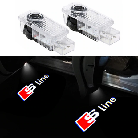 

Проектор подсветка логотипа для дверей Audi (Ауди) S-line A3 A4 A6 A7 A8 Q7 Q3 RS4 RS5 RS6 S3 S4 S5 S6 TT TTS