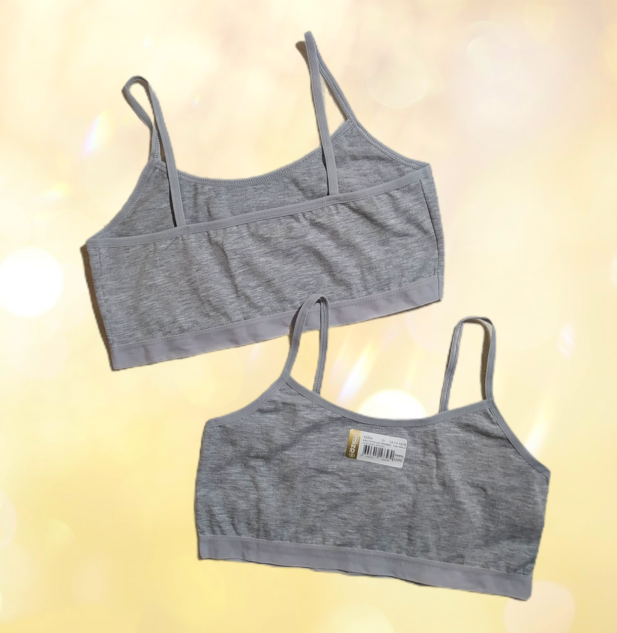 

Топ подростковый хлопковый серый Размер 152-158