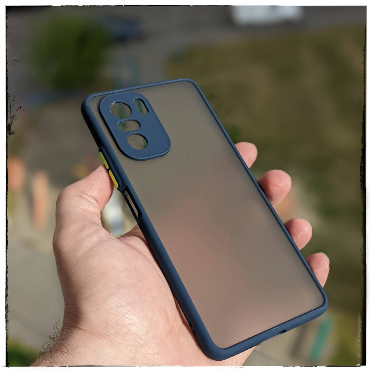

Противоударный матовый чехол Likgus для Poco F3 / Redmi K40 СИНИЙ