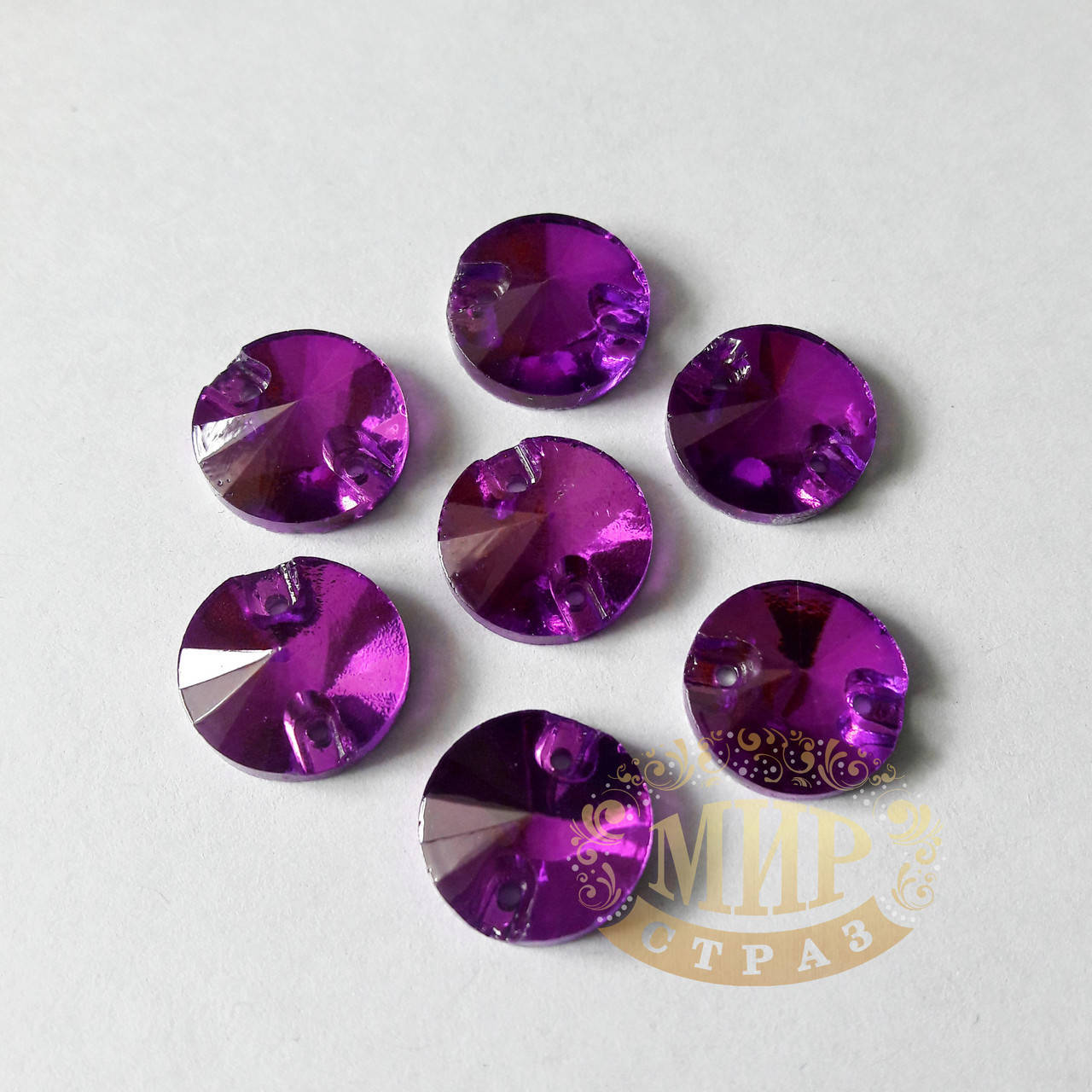 

Пришивные стразы риволи Lt Violet (от 10-14мм) 1шт, Фиолетовый