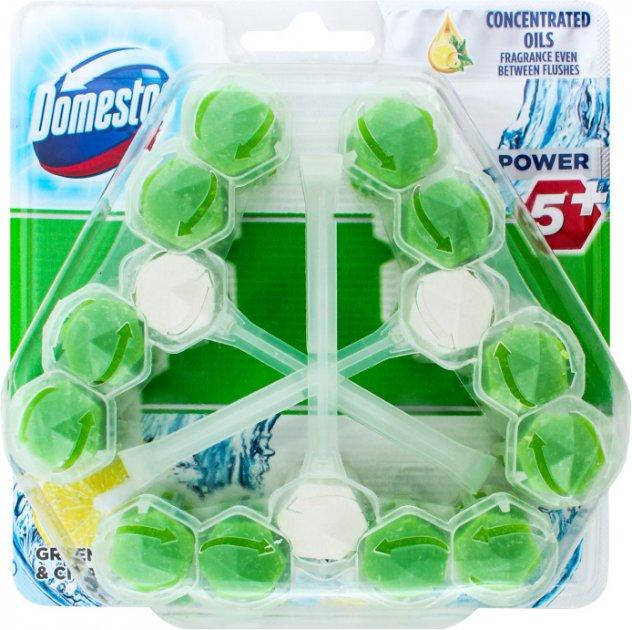 

Блок для очистки унитаза Domestos Power 5 (3 шт) 55 г зеленый чай и свежесть лимона