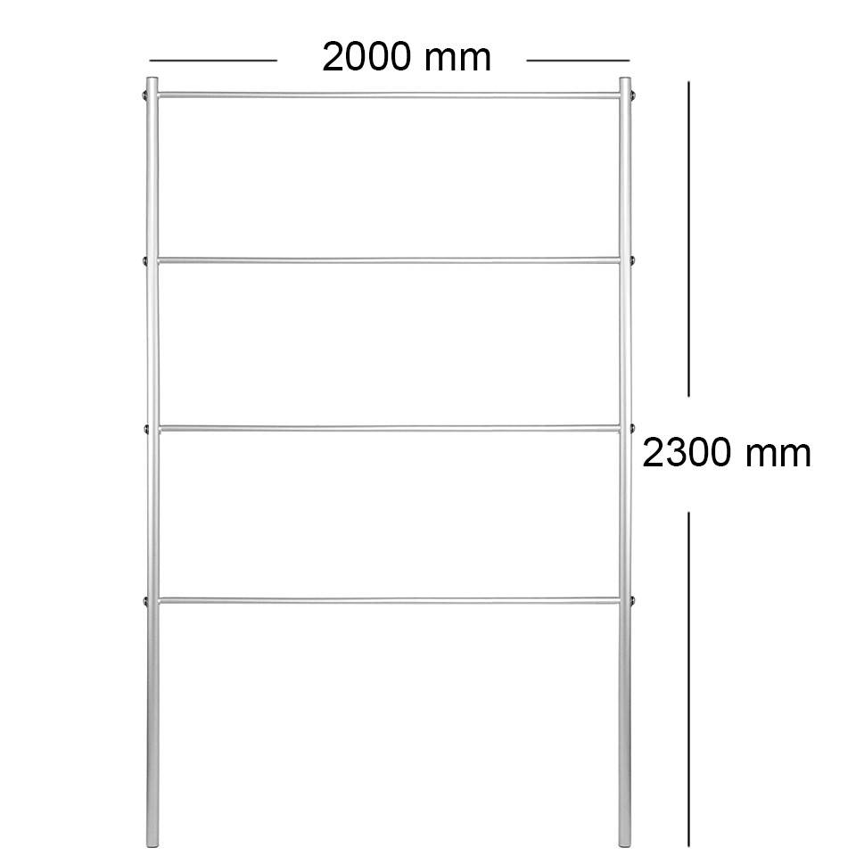 

Опора для растений Шпалера садовая 2300*2000 (D24), Серебристо-серый