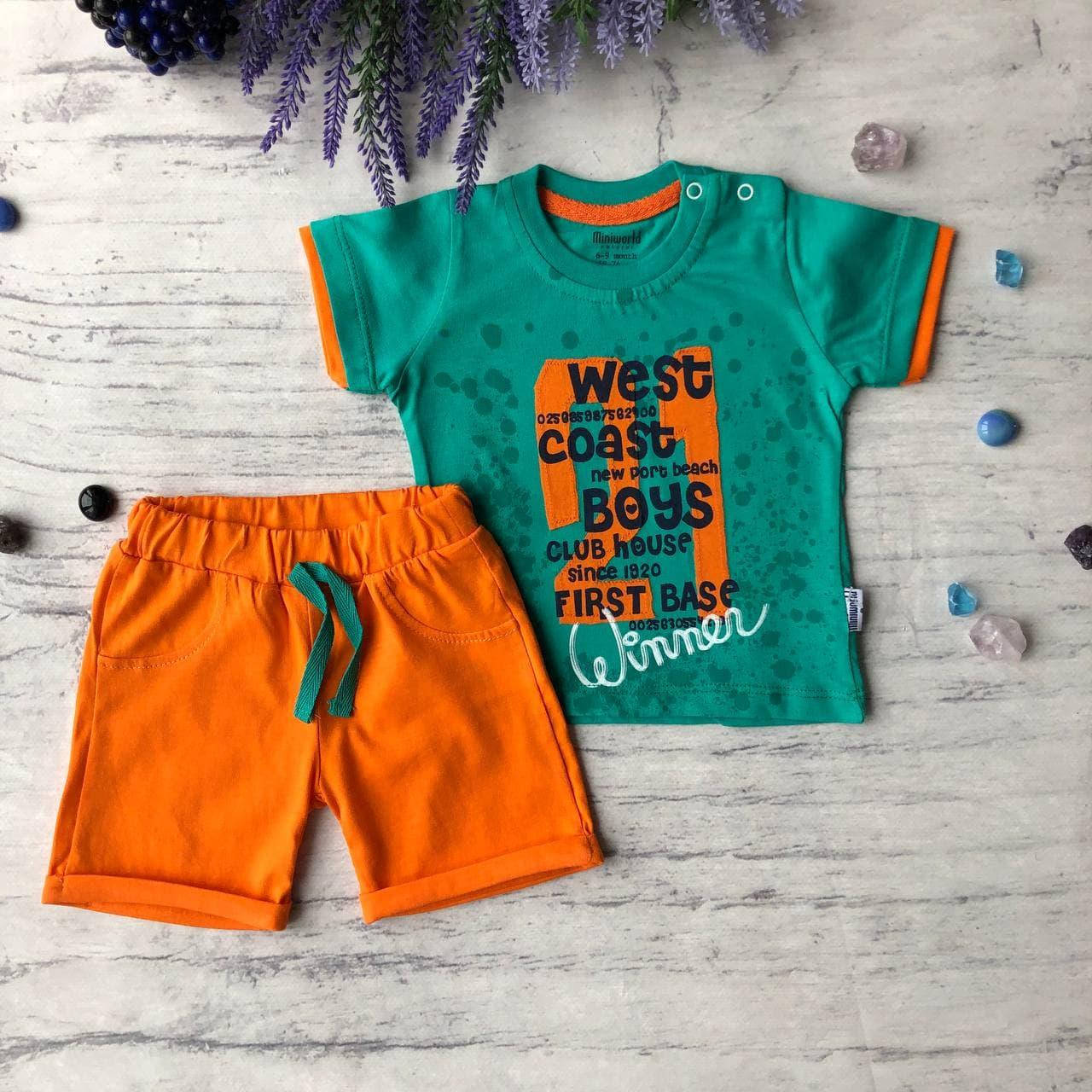 

Летний костюм на мальчика 838. Размер 68 см, 74 см