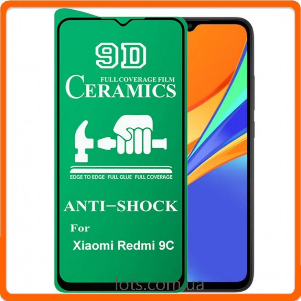 

Защитное Стекло Xiaomi Redmi 9C Ceramics 9D Full Glue, Черный