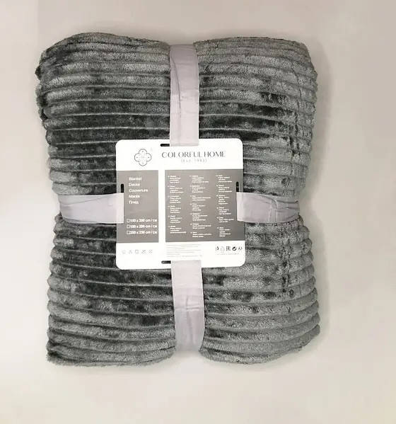 

Двусторонний плед Colorful Home Шарпей на овчине 200/230, Серый