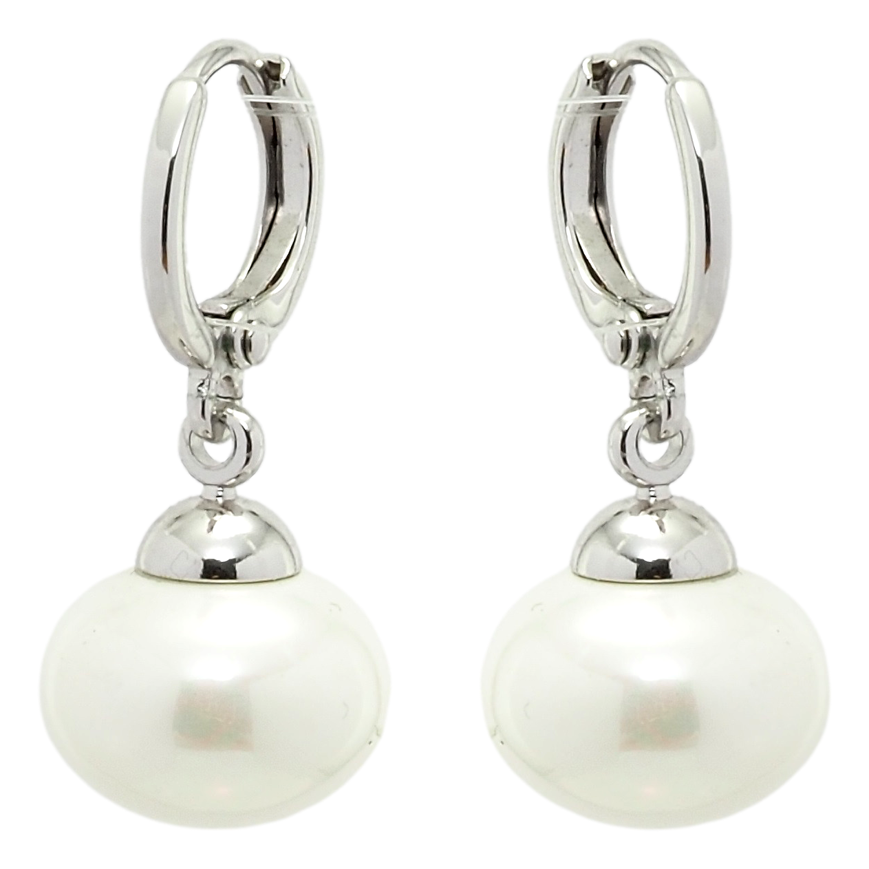 

Серьги ХР Родий колечки "Подвески с жемчужинами" ø 12мм