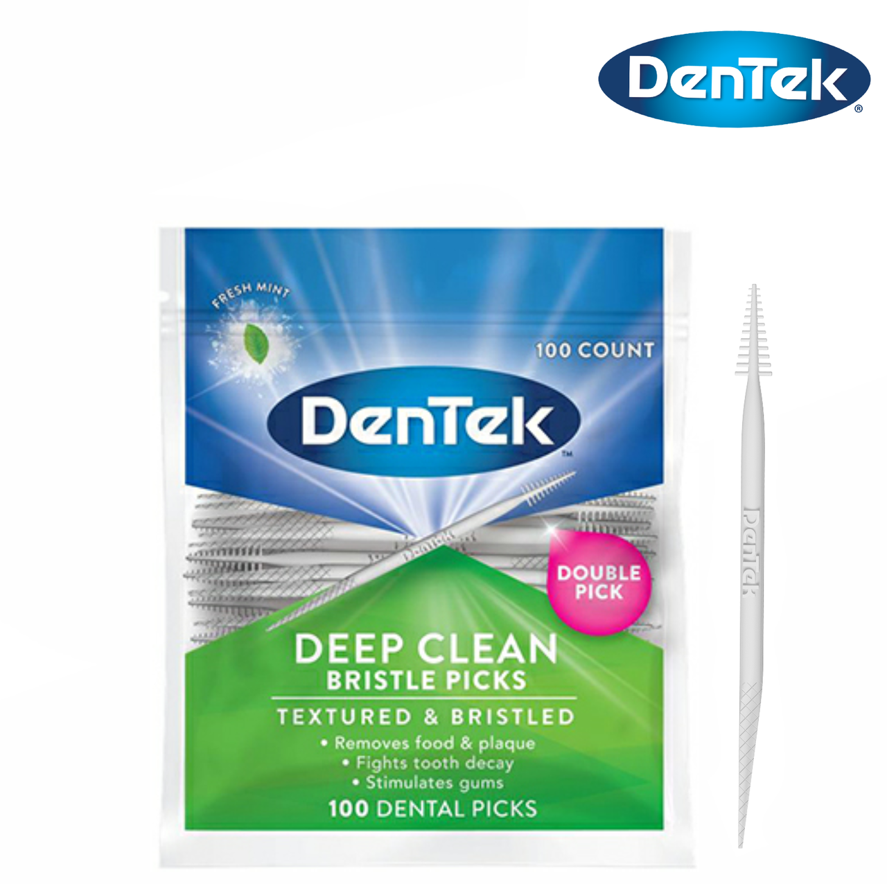 

DenTek Deep Clean глубокое очищение зубочистки 100 шт