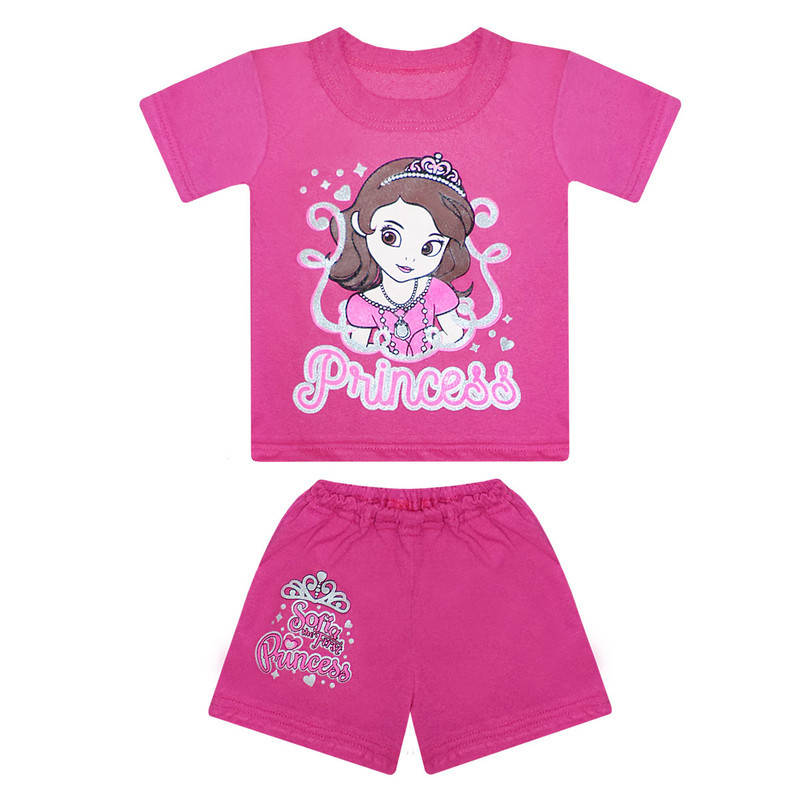 

Комплект летний футболка и шорты для девочек Принцесса кулир, Разные цвета