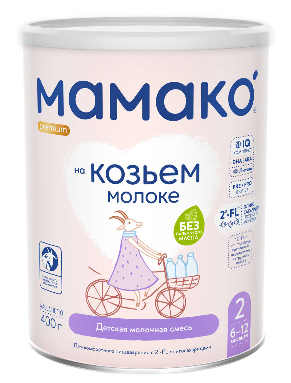 

Молочная смесь на козьем молоке Мамако 2 Premium 6-12 мес, 400 г