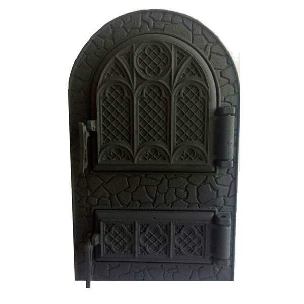 

Дверцы чугунные спаренные арочные Микулин 530 х 330мм Булат