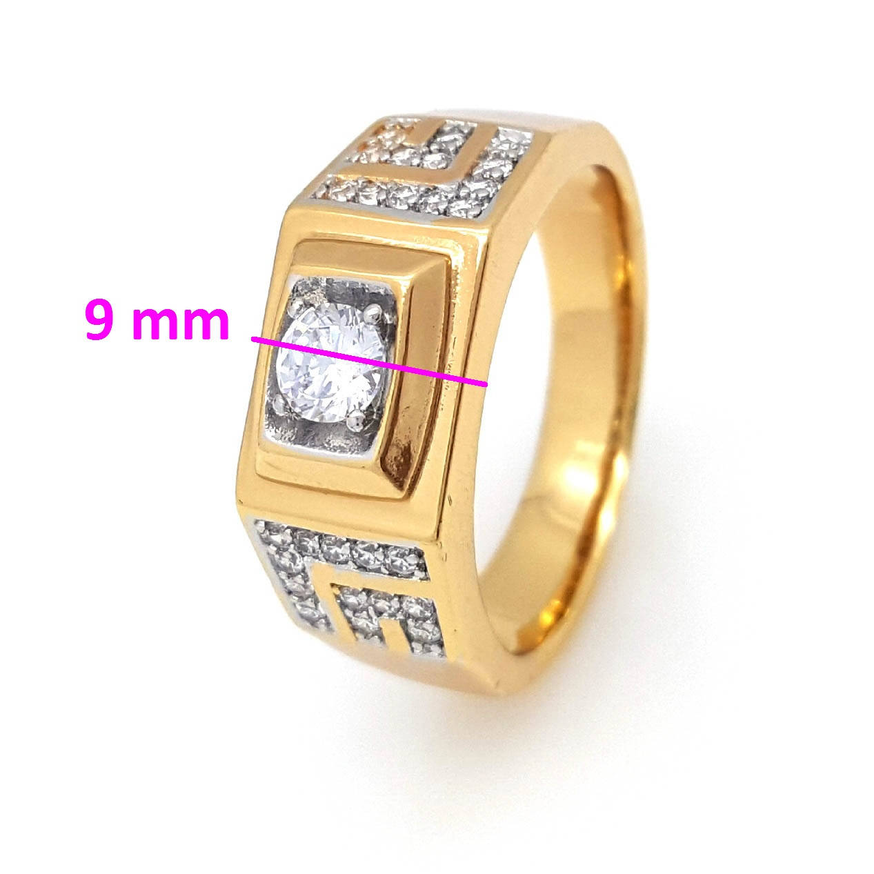 

Кольцо Печатка со вставкой циркония, p. 20 стр. 21, медицинское золото, 18К