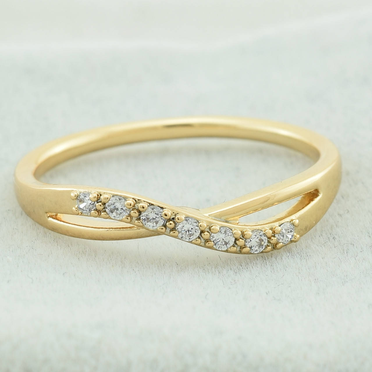 

Кольцо Xuping 31802 белые фианиты позолота 18К размер 17