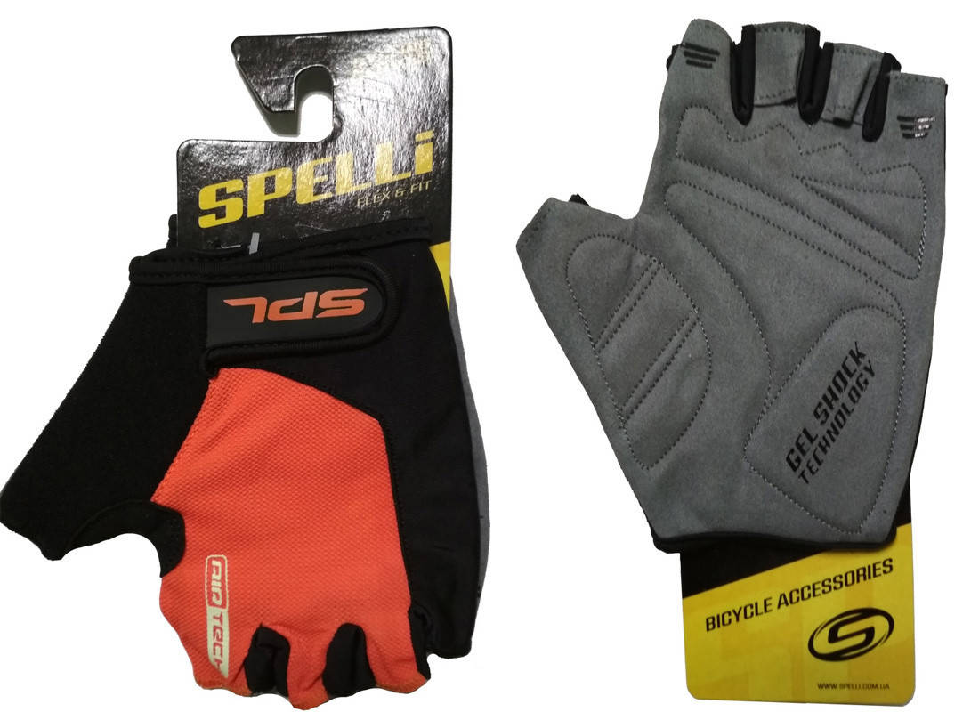 

Перчатки велосипедные Spelli SBG-1457 Orange "XL" черно-оранжевые