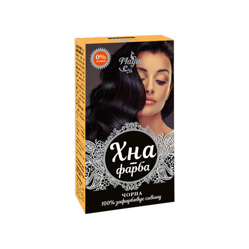 

Хна-краска для волос на основе хны ТМ «Mayur” 25гр (черная)