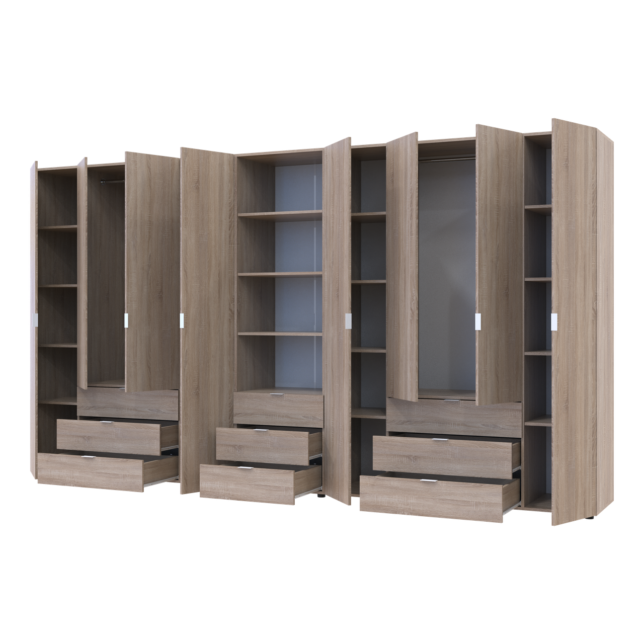 Шафа для одягу Гелар Doros Дуб сонома 4+4ДСП з пеналом 370х49.5х203.4 (42005185) 3