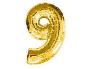

Фольгированный шар цифра 9 золото, 40" (102 см) Flexmetal, Золотистый