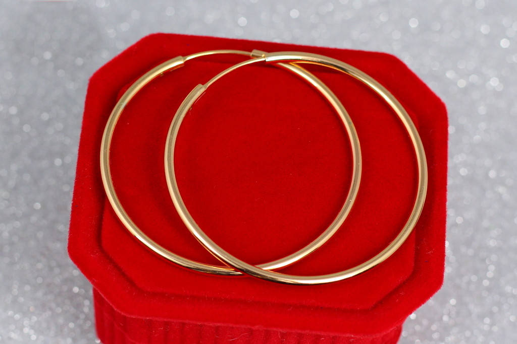 

Серьги кольца Xuping Jewelry гладкие 4,5 см золотистые