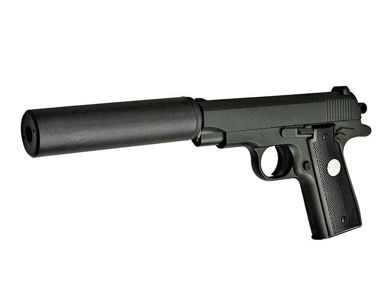 

Страйкбольный пистолет Browning mini с глушителем Вальтер металл черный (G2A)