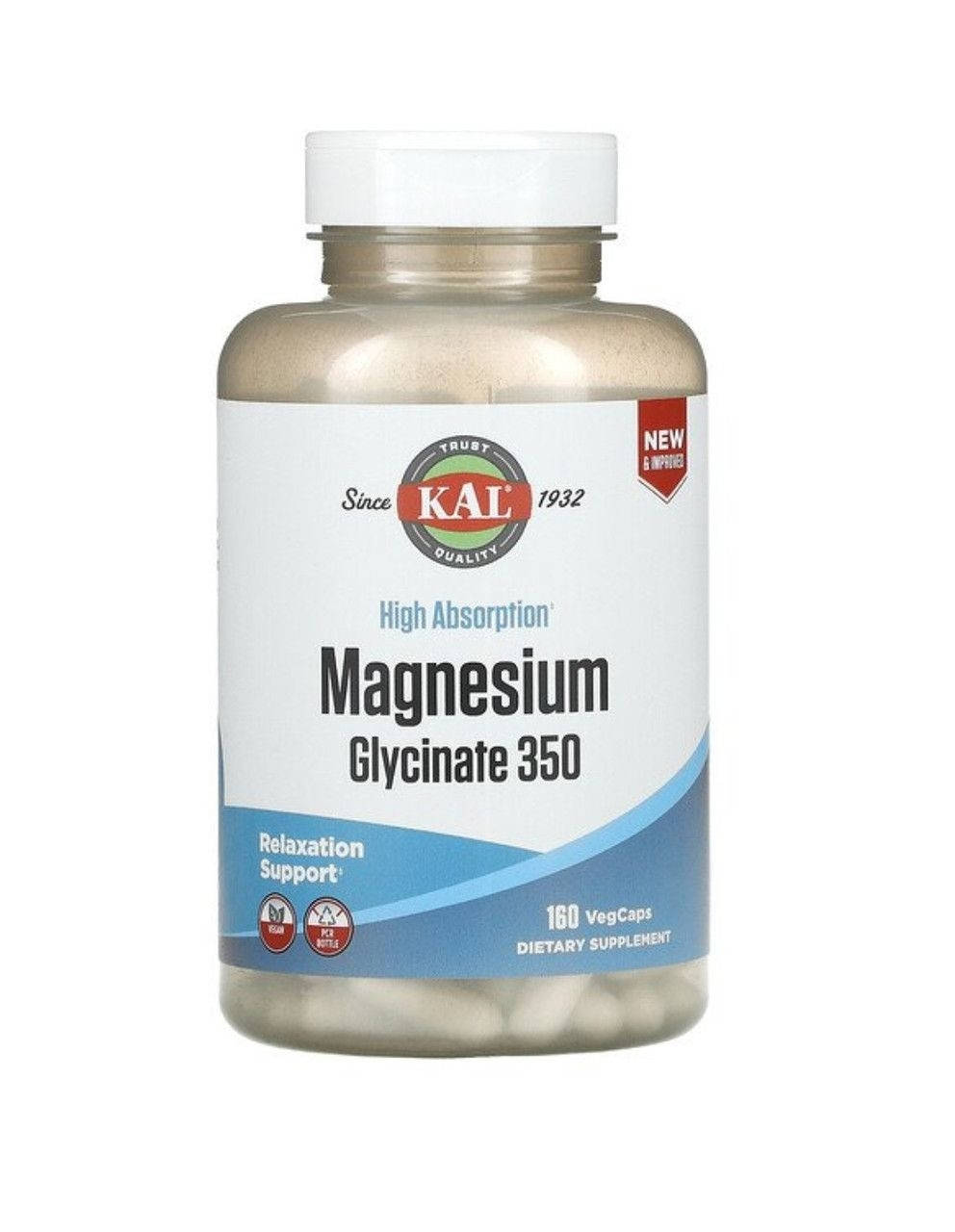 

Магний глицинат 350 мг KAL, Magnesium glycinate 160 капсул