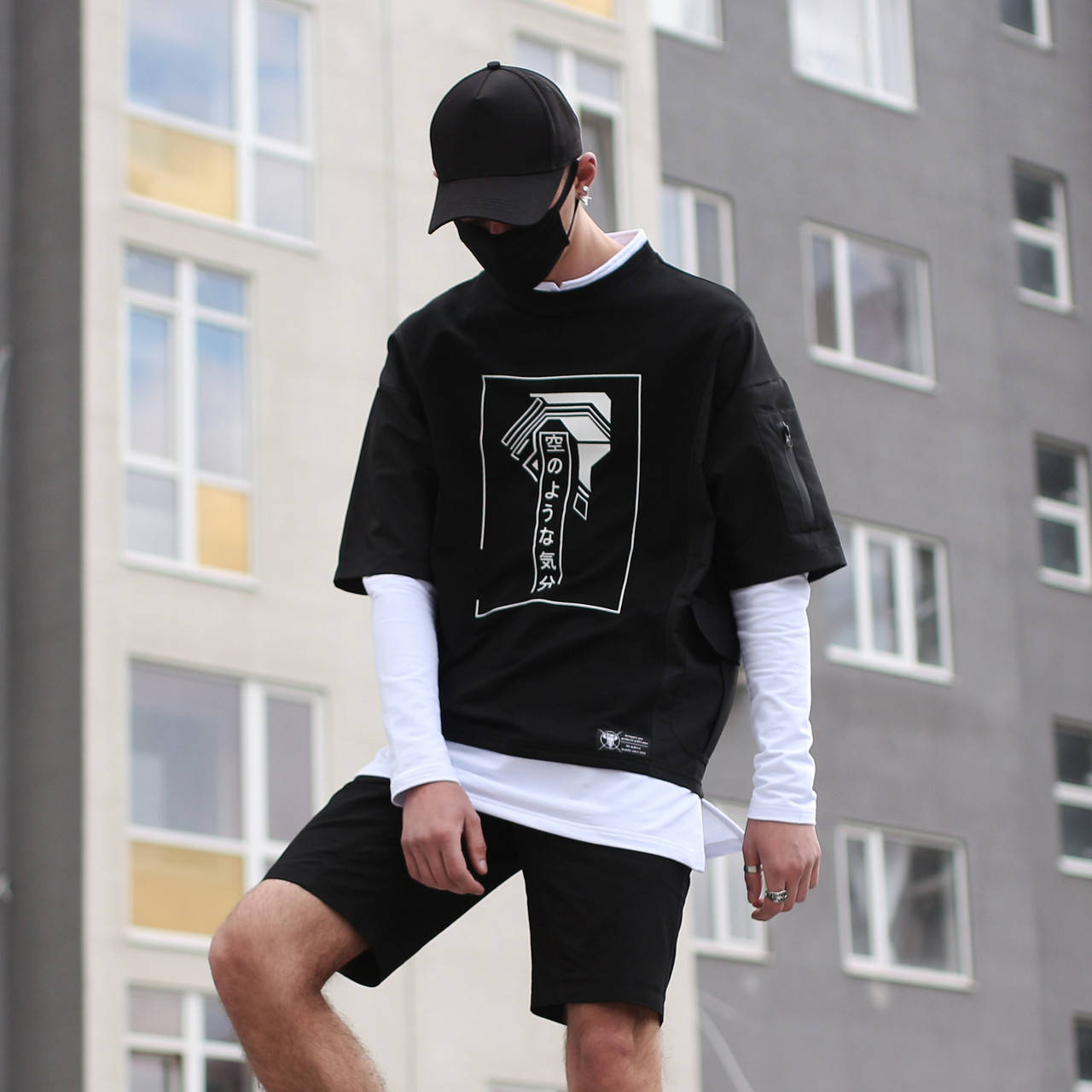 

Кофта мужская оверсайз Takesha весенняя осеняя черная | Свитшот мужской весенний осенний ЛЮКС качества, Черный