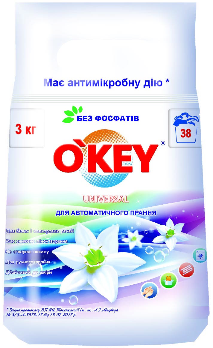 

Стиральный порошок O'KEY Universal автомат 3000 грамм