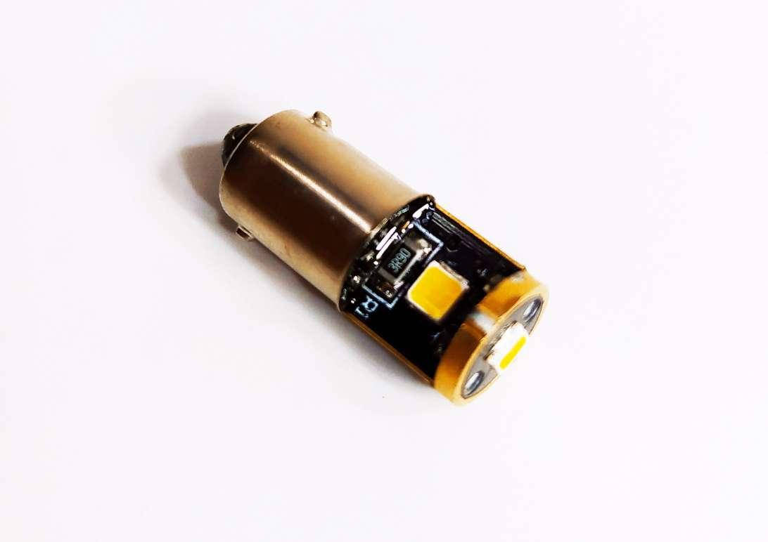 

Светодиодная лед авто лампа T4W, BA9S, 3SMD, 2835, Белый