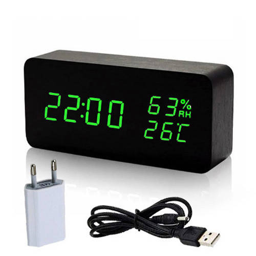 

Электронные Настольные Часы VST-862 S черные, зеленая подсветка